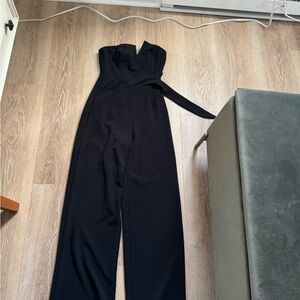 Elegant Black Strapless Jumpsuit